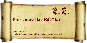 Marianovits Réka névjegykártya