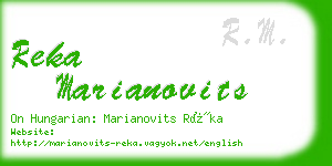 reka marianovits business card